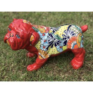 Mexican Hand Painted Ceramic Dog Art - 16"